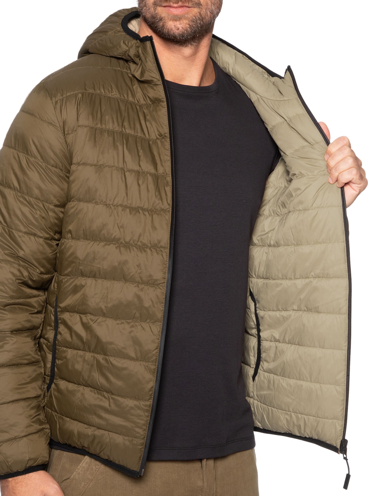 Jaqueta Masculina Superlight Hood Double Marrom Osklen