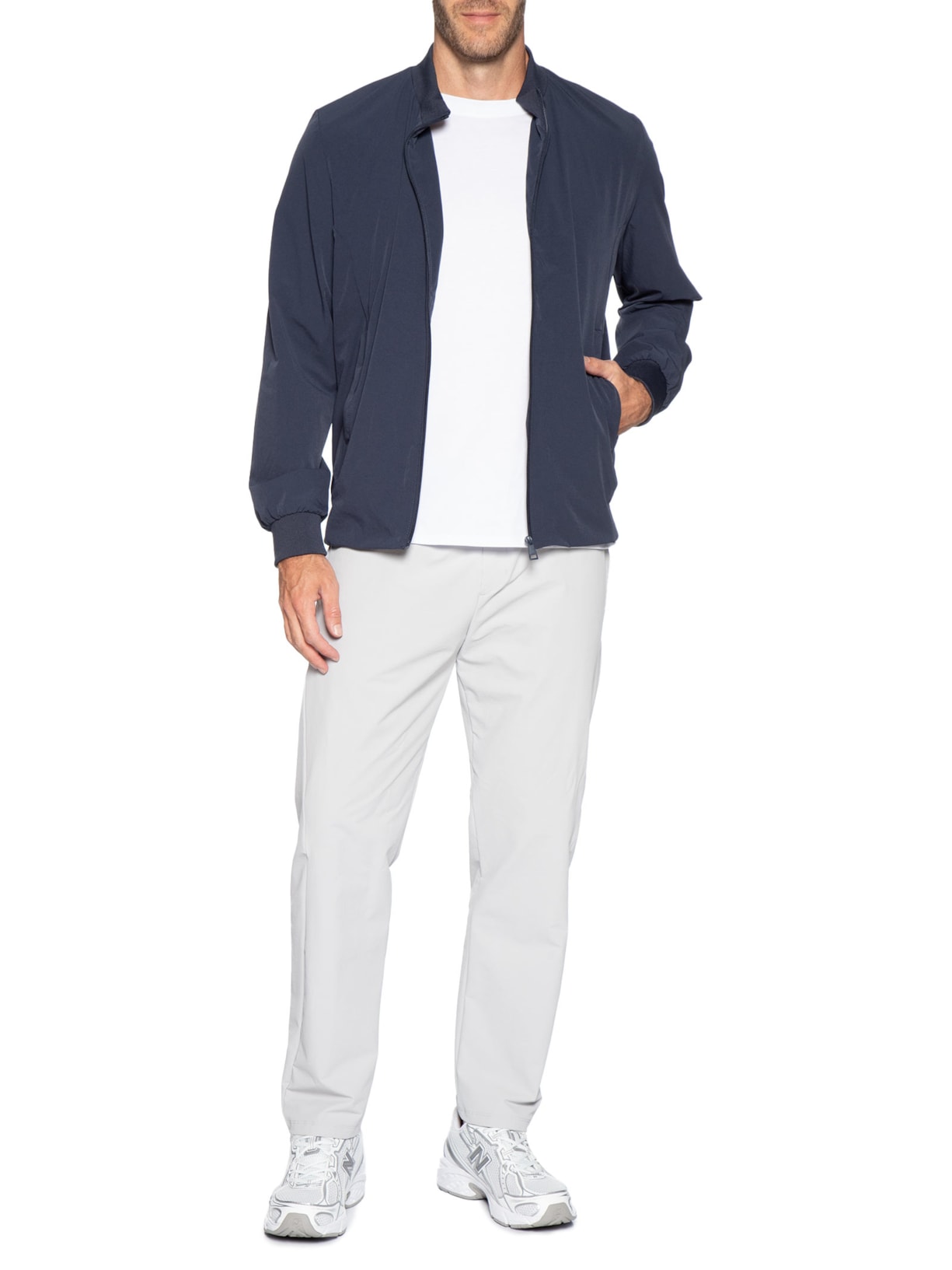 Jaqueta Masculina Tecido Tech Azul Basiq Men