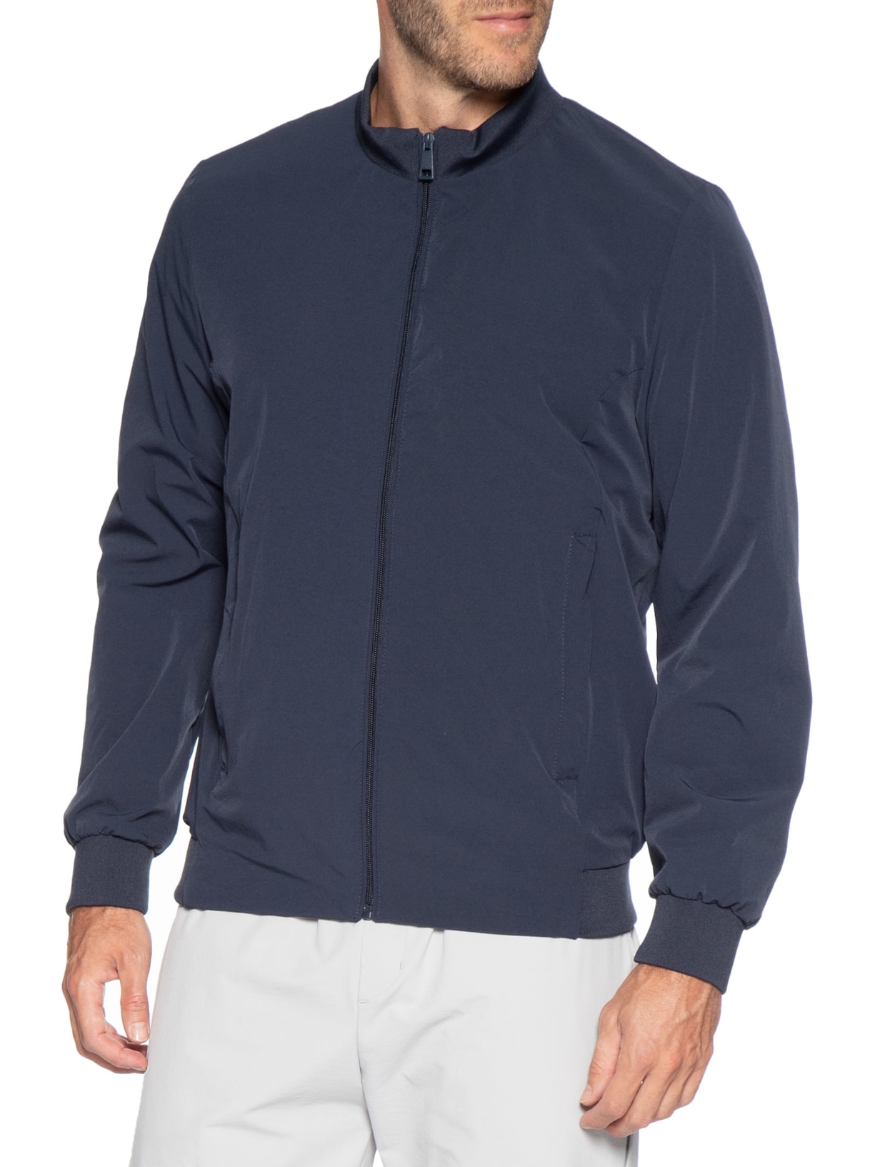 Jaqueta Masculina Tecido Tech Azul Basiq Men