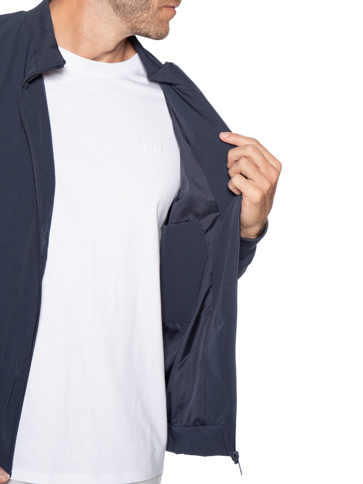 Jaqueta Masculina Tecido Tech Azul Basiq Men