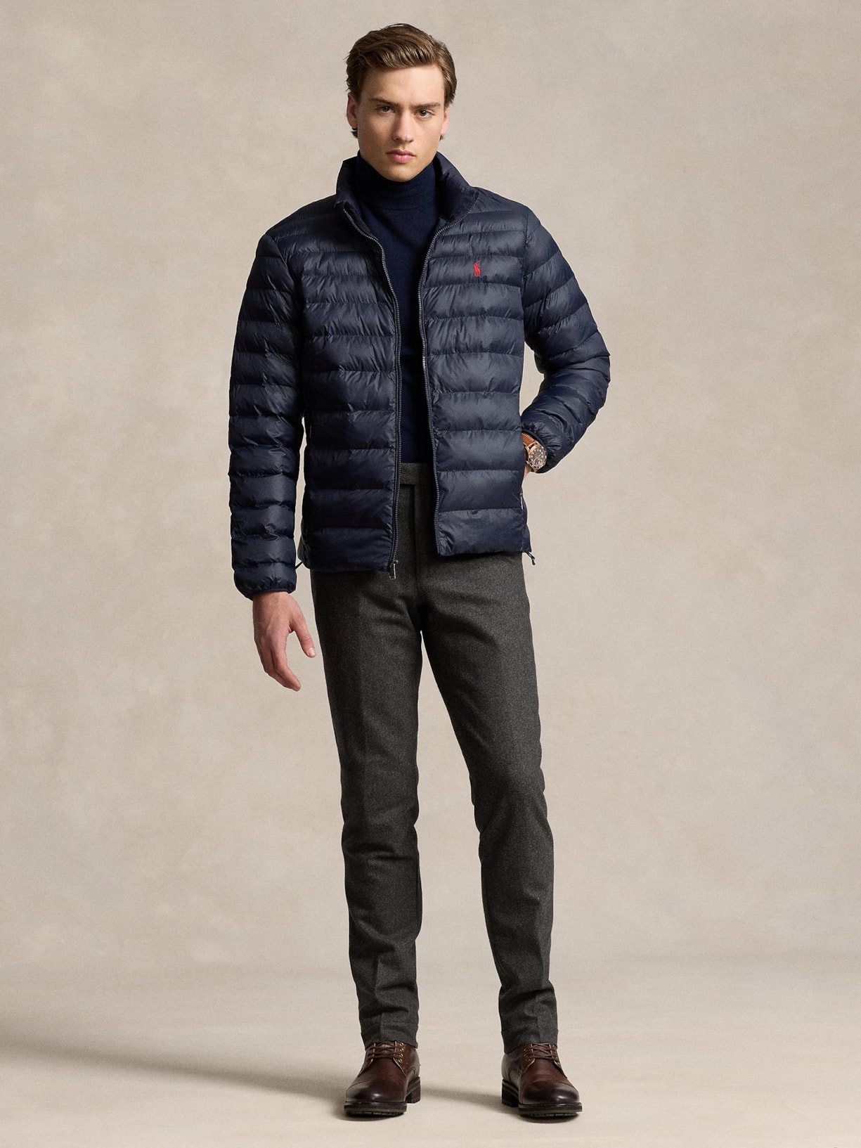 Jaqueta Masculina The Colden Packable Down Azul Polo Ralph Lauren