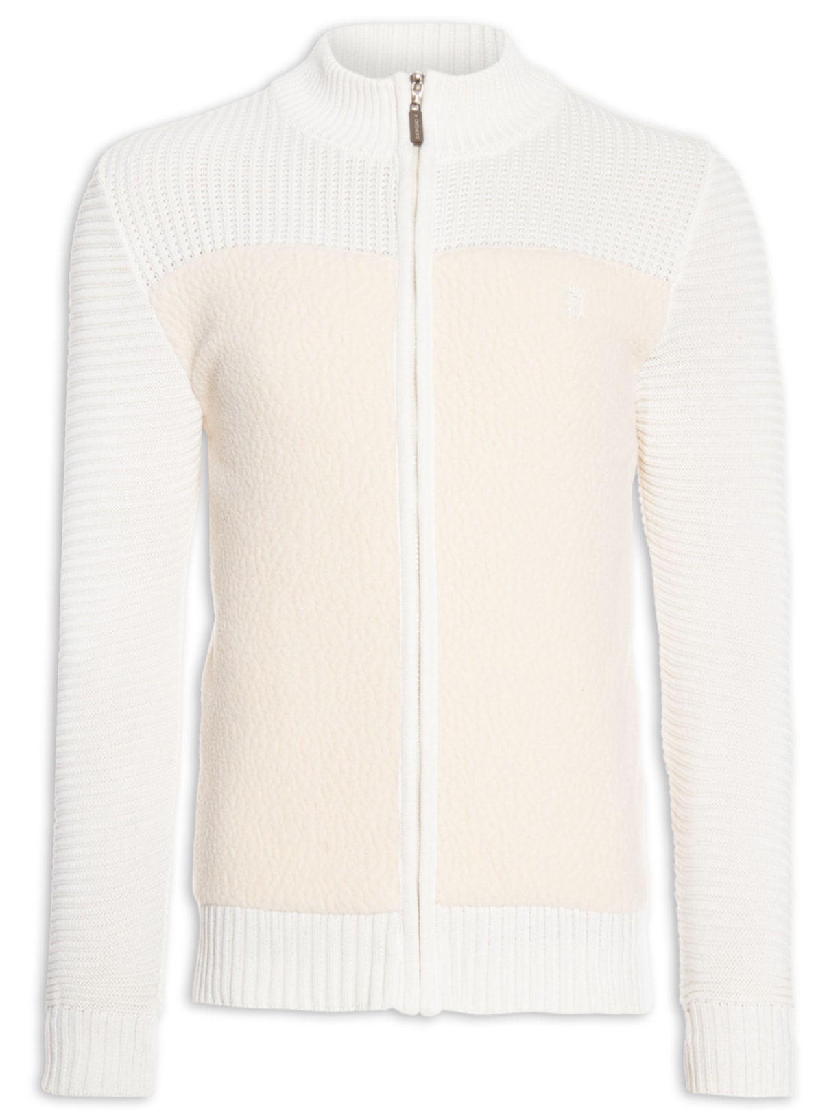 Jaqueta Masculina Tricot Comfort Felpa - Off White