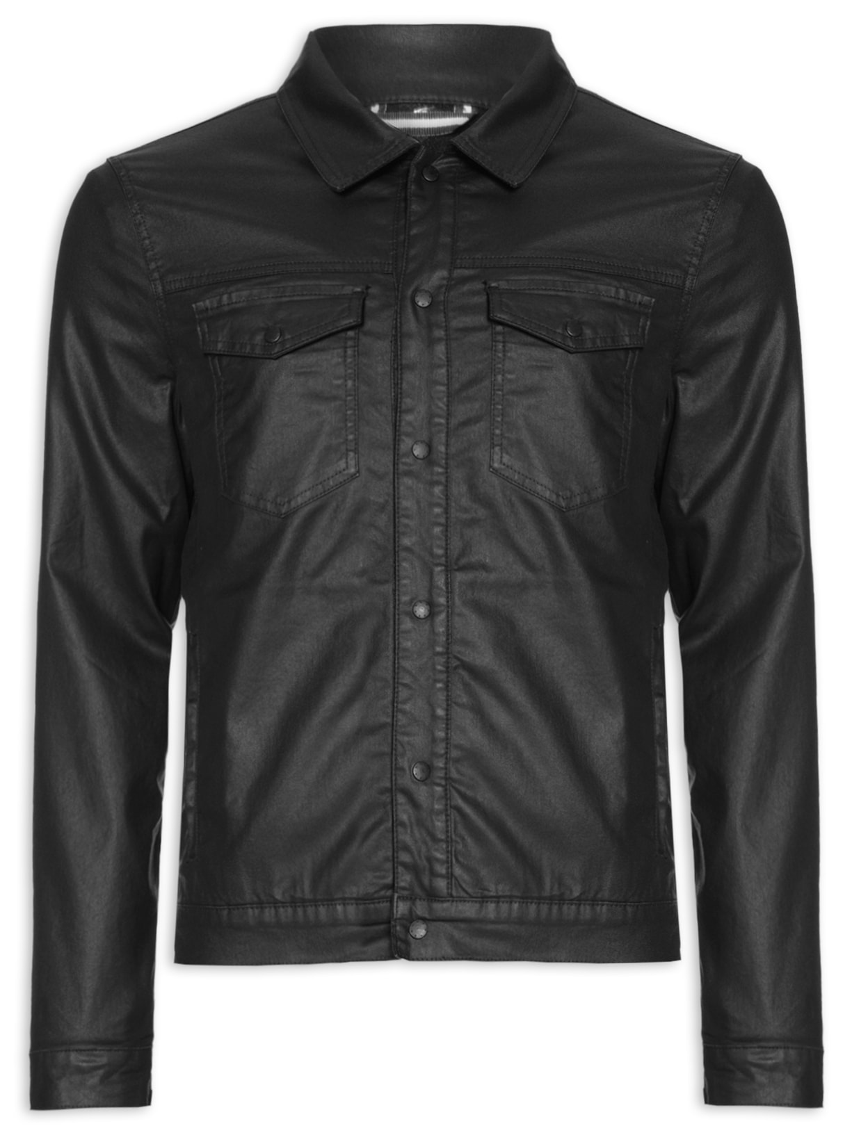 Jaqueta Masculina Trucker Black Resinado - Preto