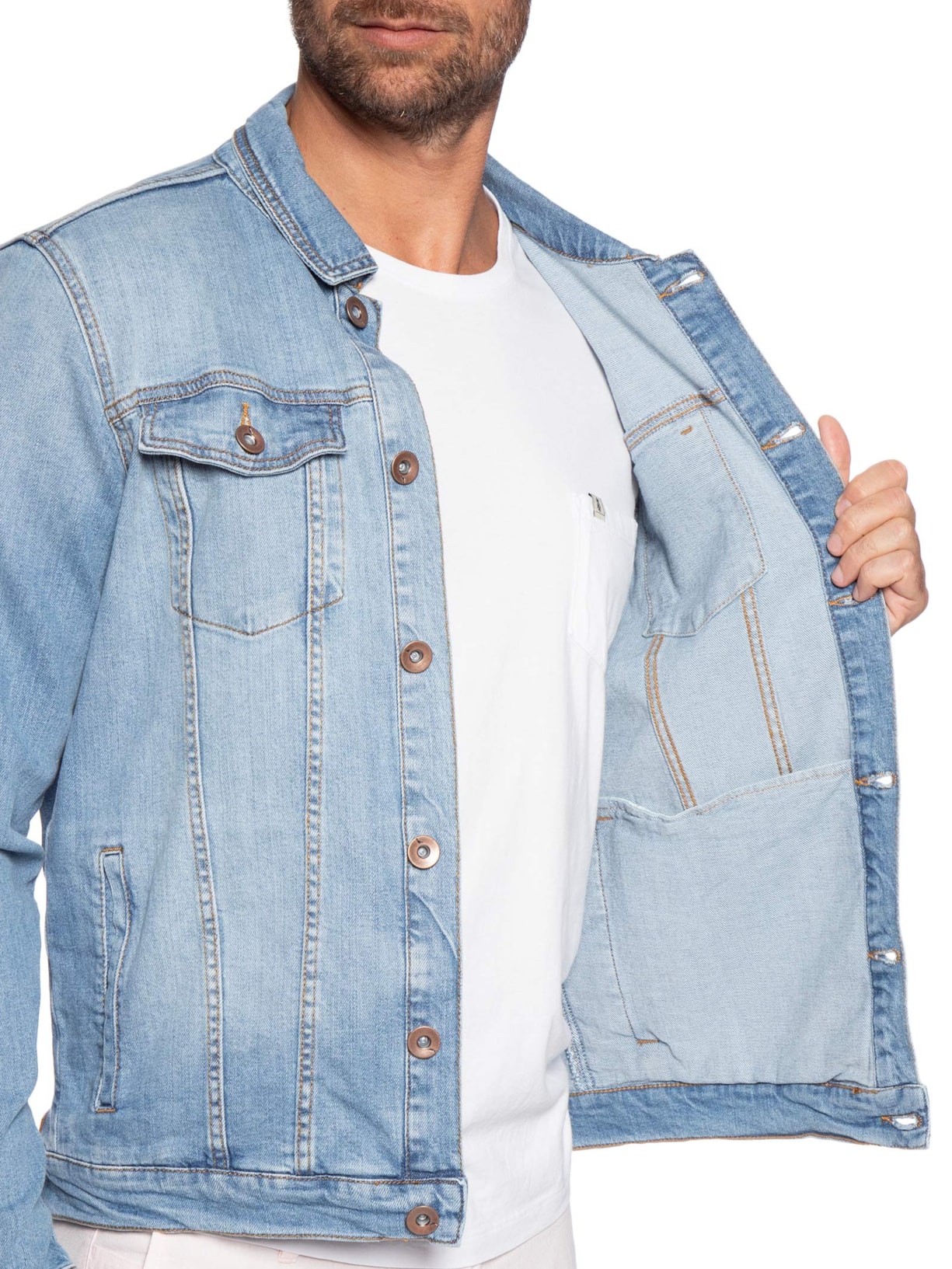 Jaqueta Masculina Trucker Jeans Max Azul Reserva