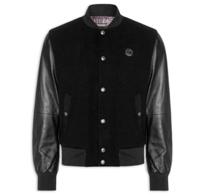Jaqueta Masculina Varsity Mix - Preto