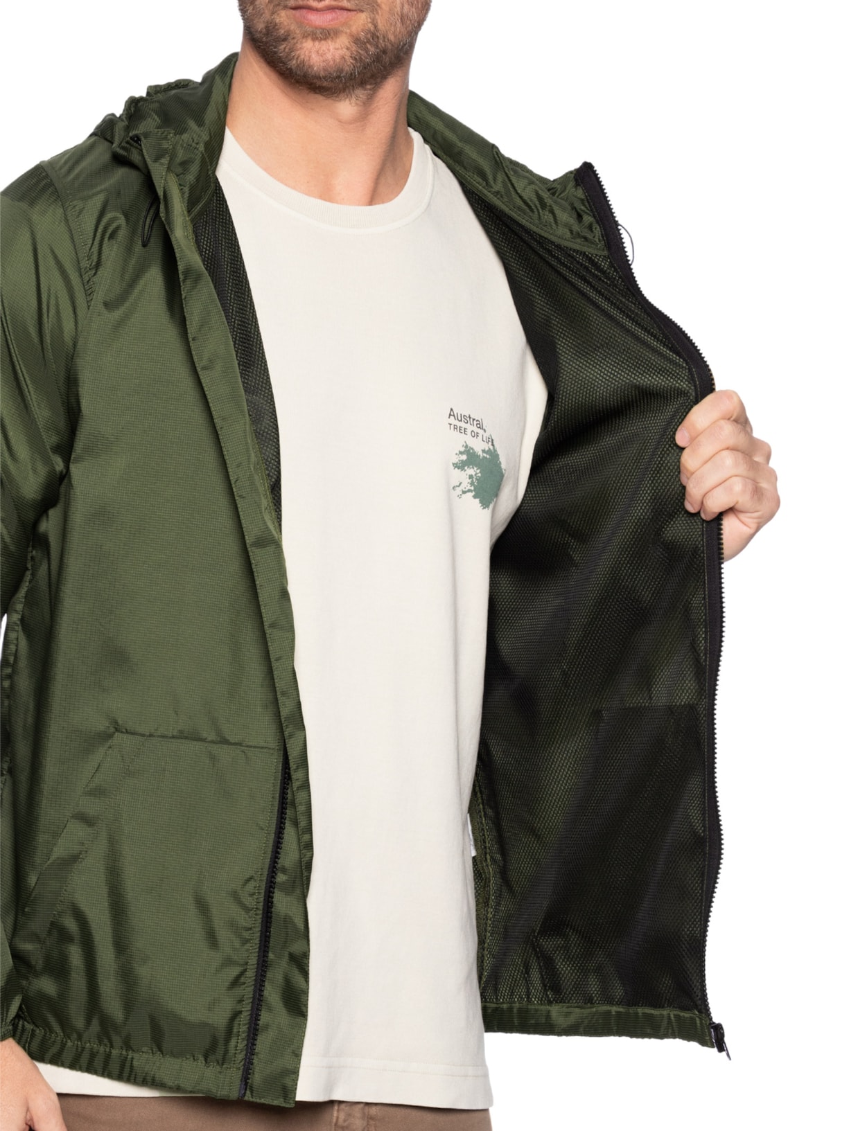 Jaqueta Masculina Windbreaker Ancient World Verde Austral