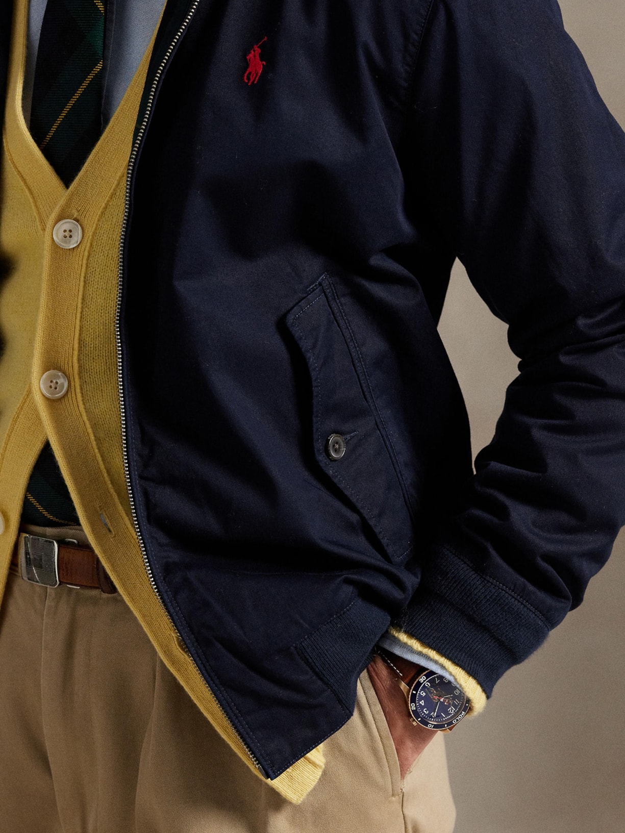 Jaqueta Masculina Windbreaker Lined Twill Azul Polo Ralph Lauren