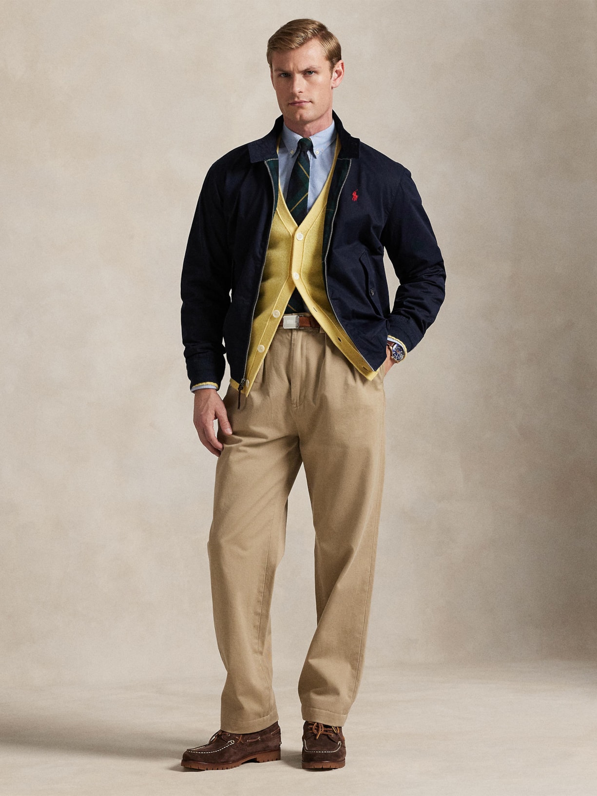 Jaqueta Masculina Windbreaker Lined Twill Azul Polo Ralph Lauren