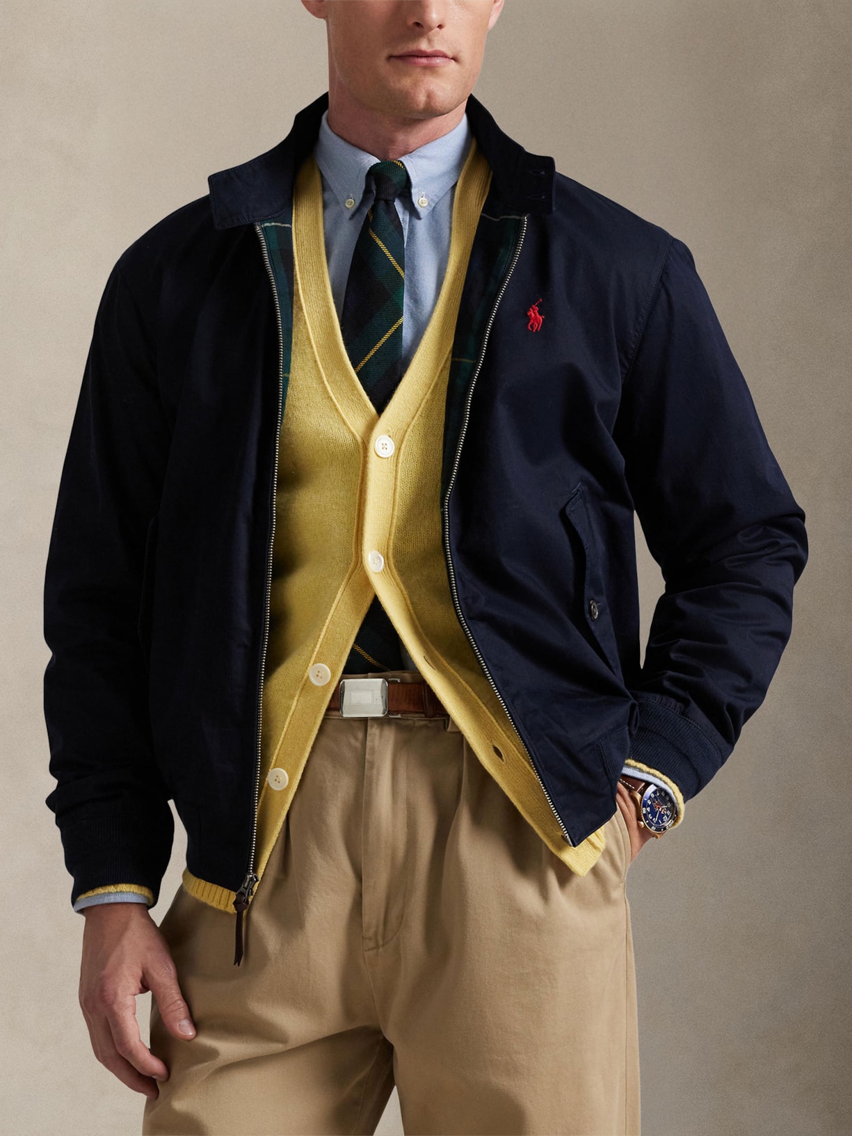 Jaqueta Masculina Windbreaker Lined Twill Azul Polo Ralph Lauren