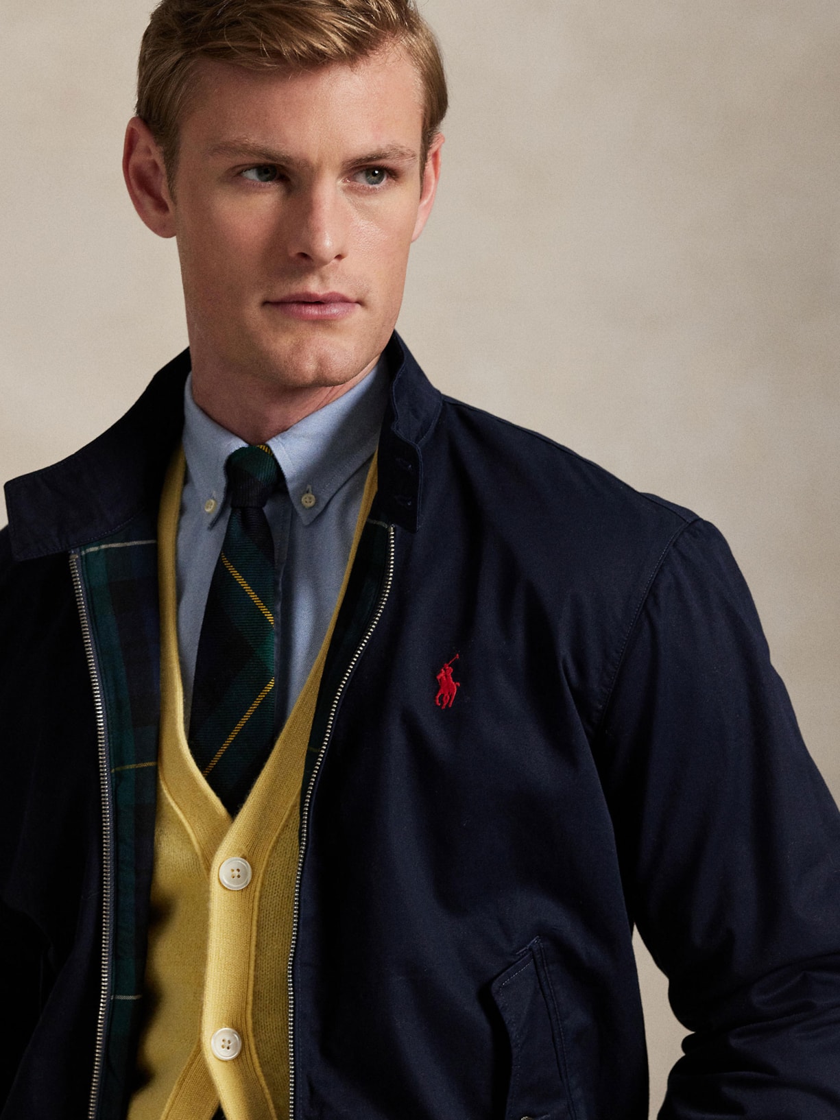 Jaqueta Masculina Windbreaker Lined Twill Azul Polo Ralph Lauren