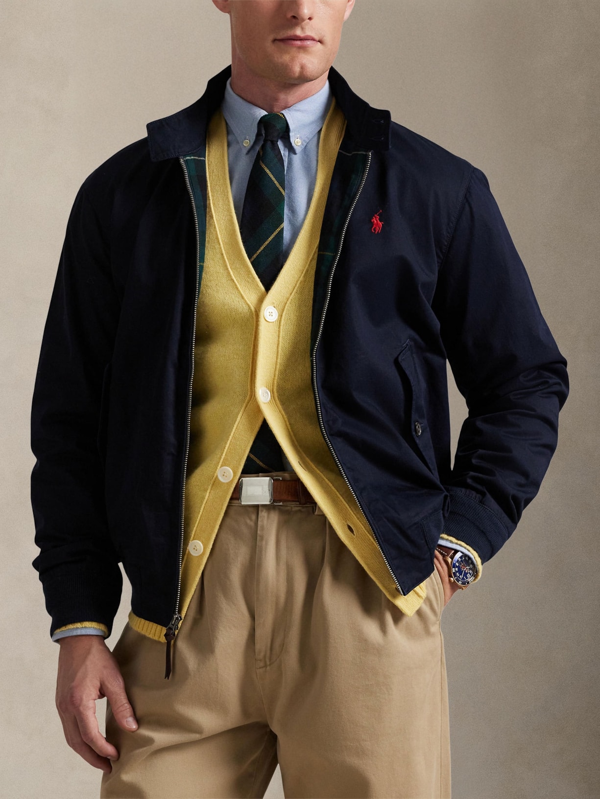 Jaqueta Masculina Windbreaker Lined Twill Azul Polo Ralph Lauren