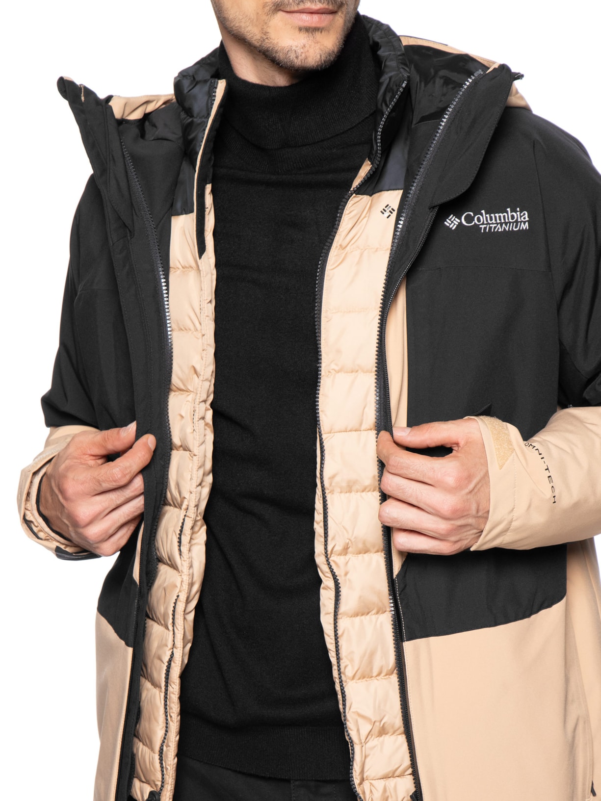 Jaqueta Masculina Winter District II Interchange Com Capuz Bege Columbia