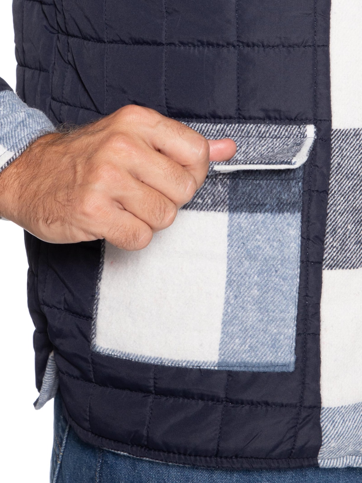 Jaqueta Masculina Xadrez Azul Basiq Men