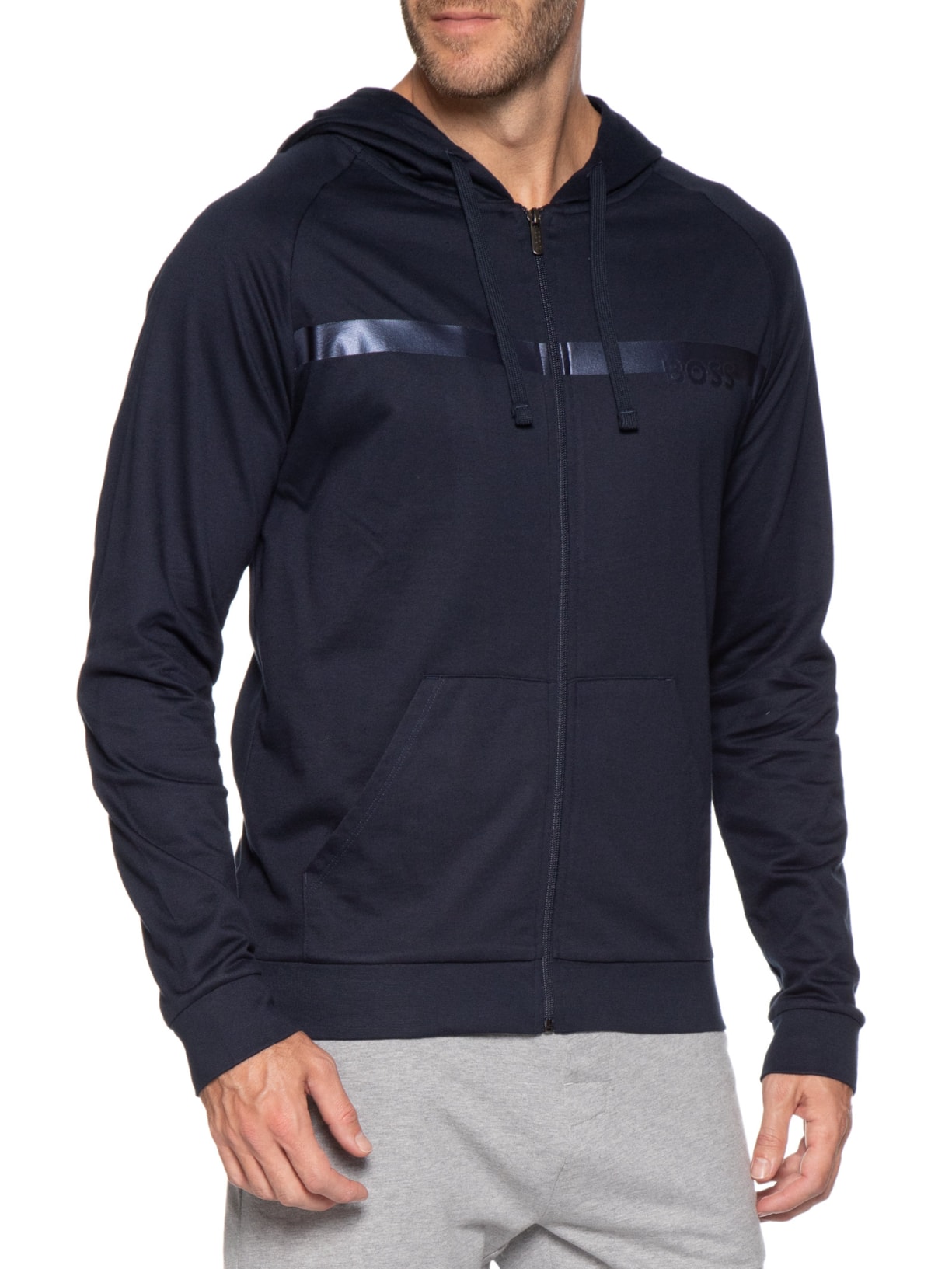 Jaqueta Masculina Zipped Authentic H Azul Boss