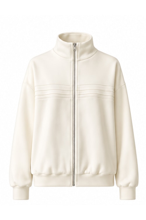Jaqueta Moletom Linhas Off White - Branco