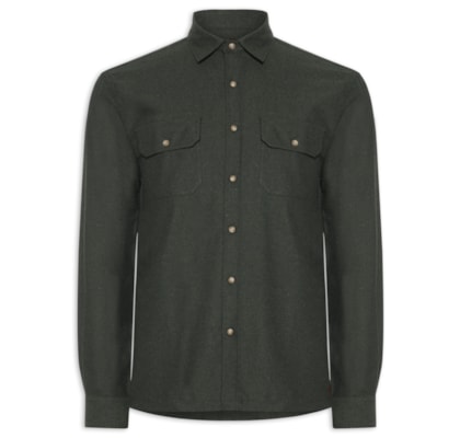 Jaqueta Overshirt Masculina Flanela Mescla - Verde