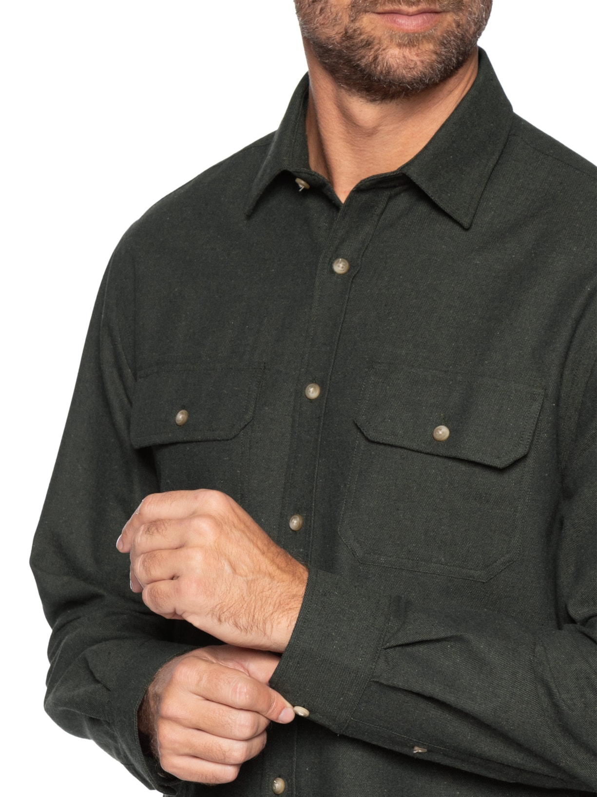 Jaqueta Overshirt Masculina Flanela Mescla Verde Zapalla