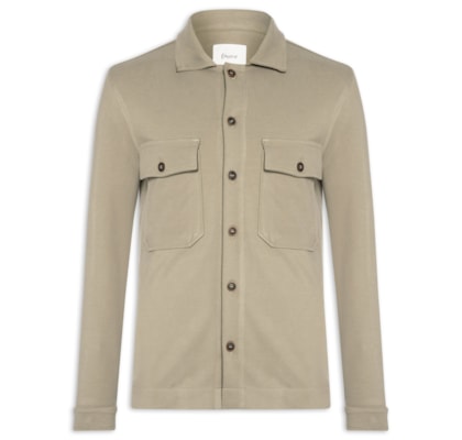 Jaqueta Overshirt Masculina Malha Stelvio - Bege