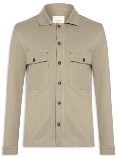 Jaqueta Overshirt Masculina Malha Stelvio - Bege