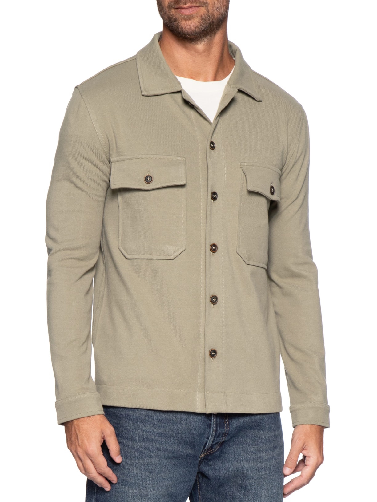 Jaqueta Overshirt Masculina Malha Stelvio Bege Austral