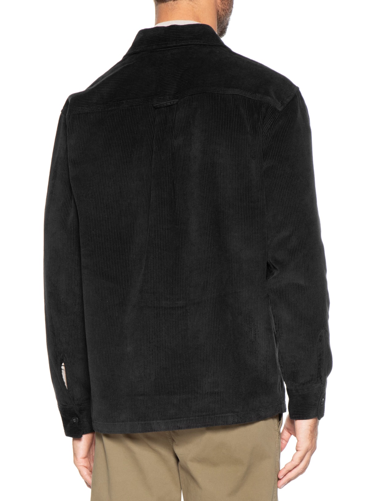 Jaqueta Overshirt Masculina Perfect em Veludo Preto Jack & Jones