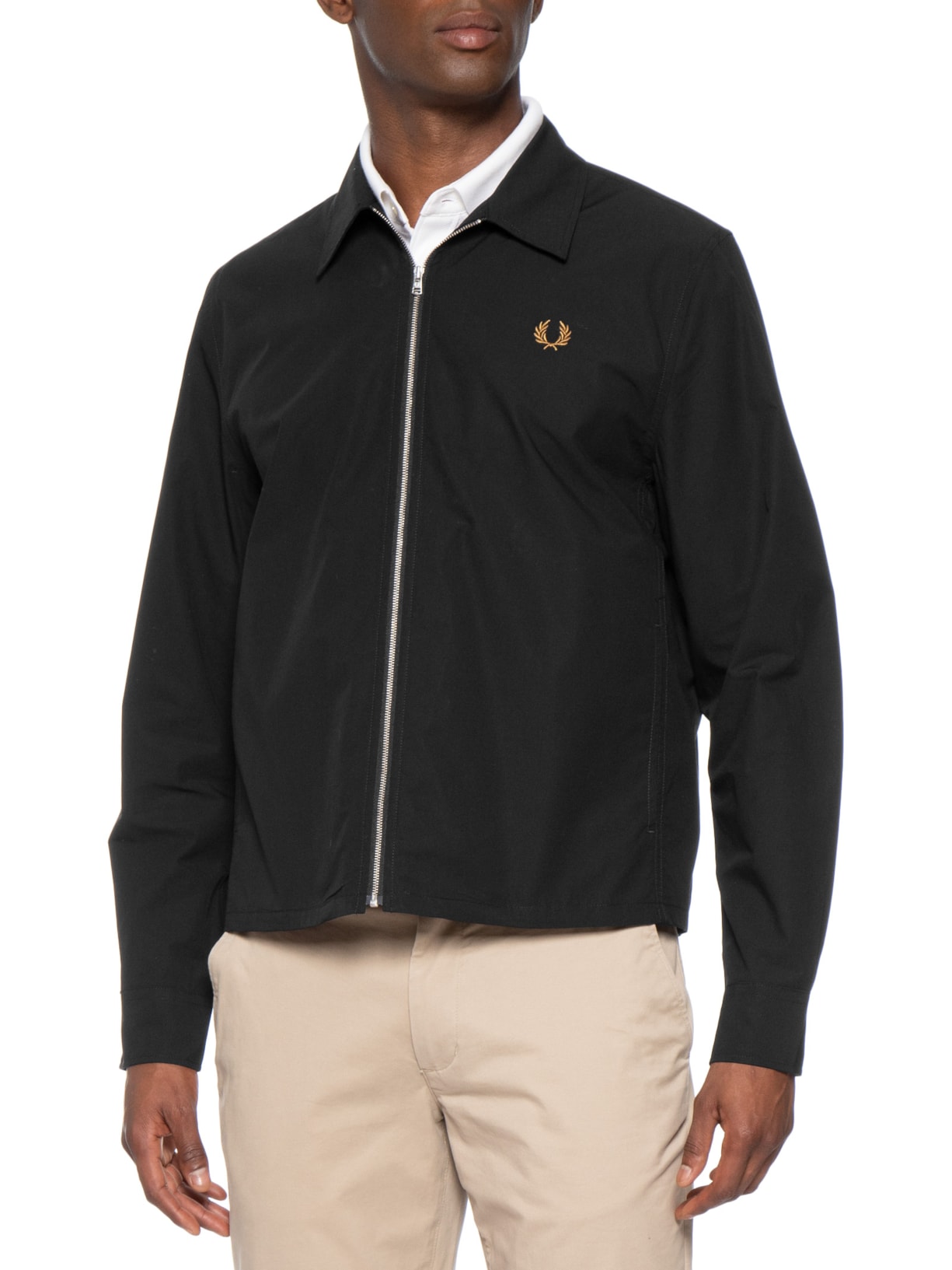 Jaqueta Overshirt Masculina Poplin Preto Fred Perry