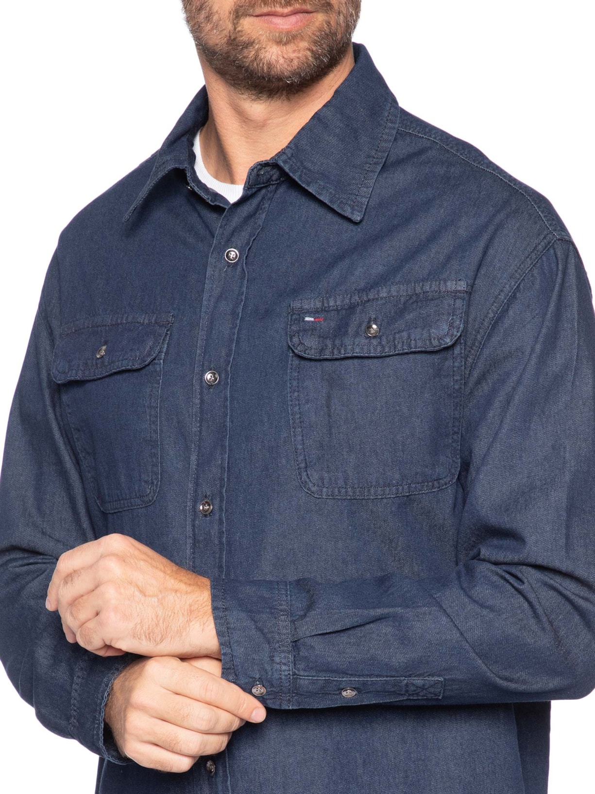 Jaqueta Overshirt Masculina Relaxed Fit Denim Dark Azul Tommy Jeans