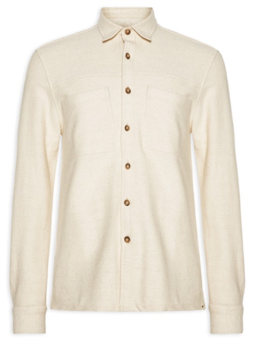 Jaqueta Overshirt Rústica - Bege
