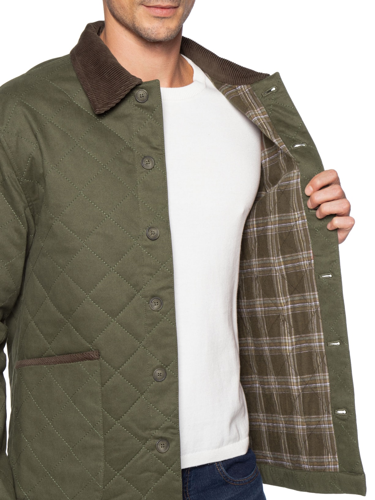 Jaqueta Parka Masculina Matelassê Verde Zapalla