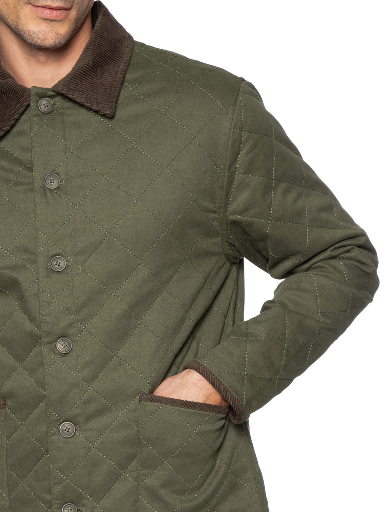 Jaqueta Parka Masculina Matelassê Verde Zapalla