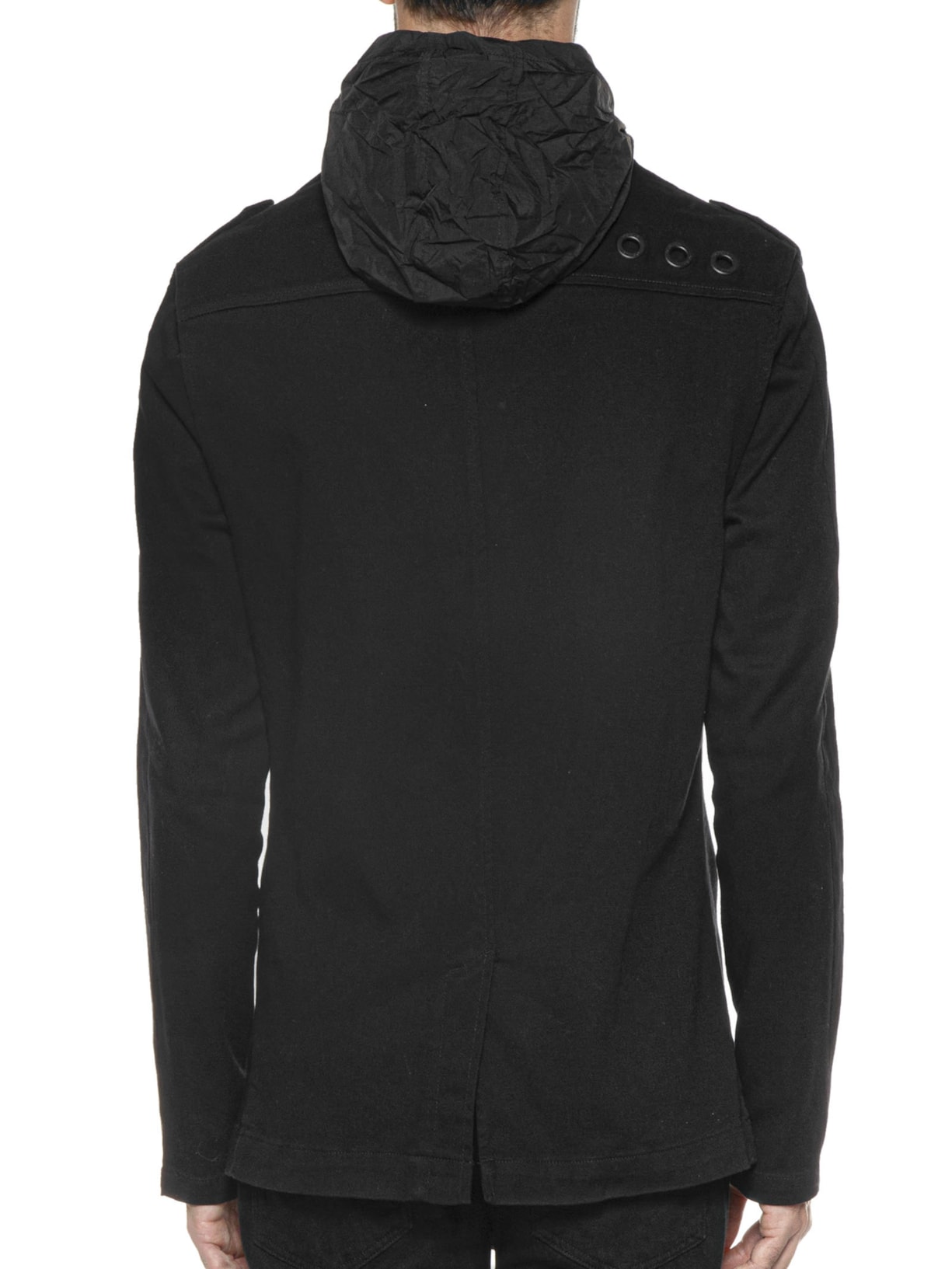 Jaqueta Parka Masculina Pockets Gola Alta Preto Osklen