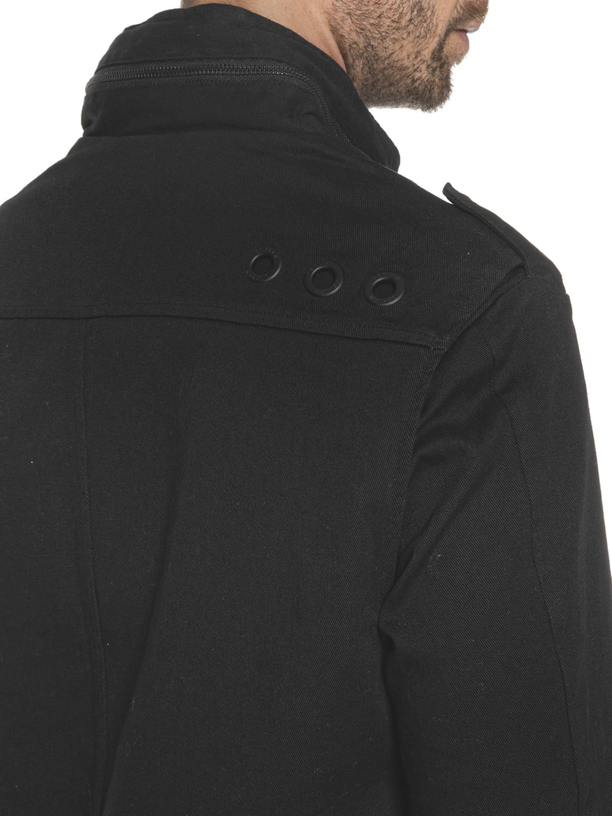 Jaqueta Parka Masculina Pockets Gola Alta Preto Osklen