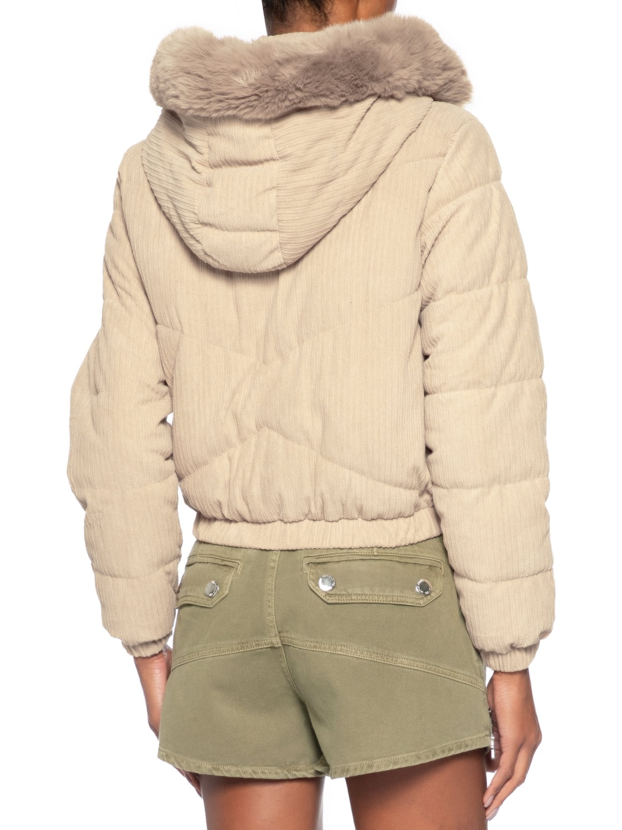 Jaqueta Puffer Feminina Bege Market 33