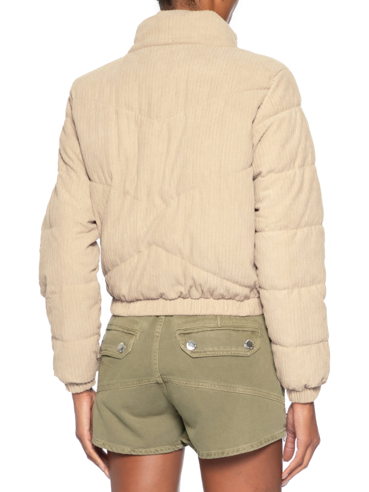 Jaqueta Puffer Feminina Bege Market 33