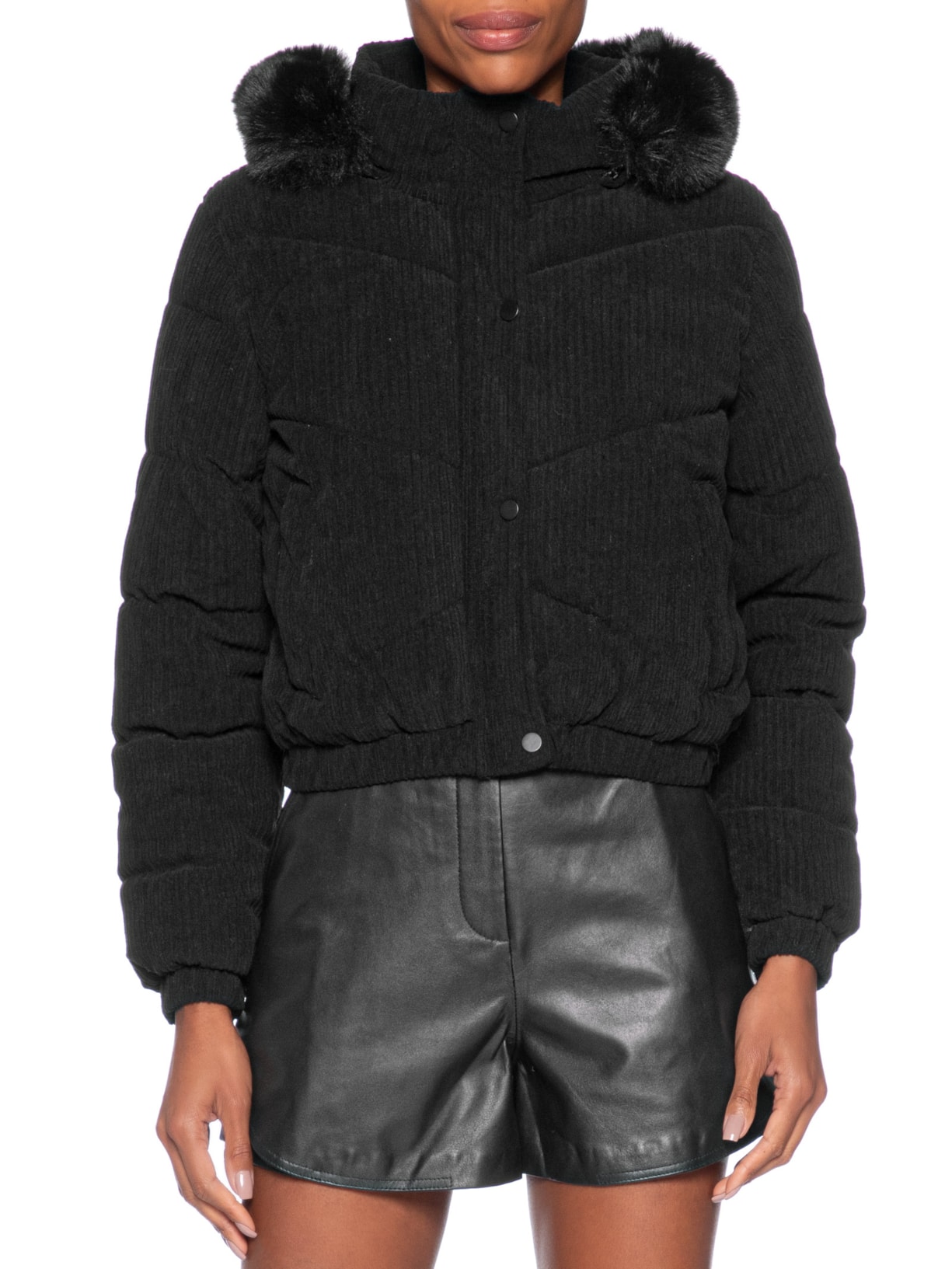 Jaqueta Puffer Feminina Preto Market 33