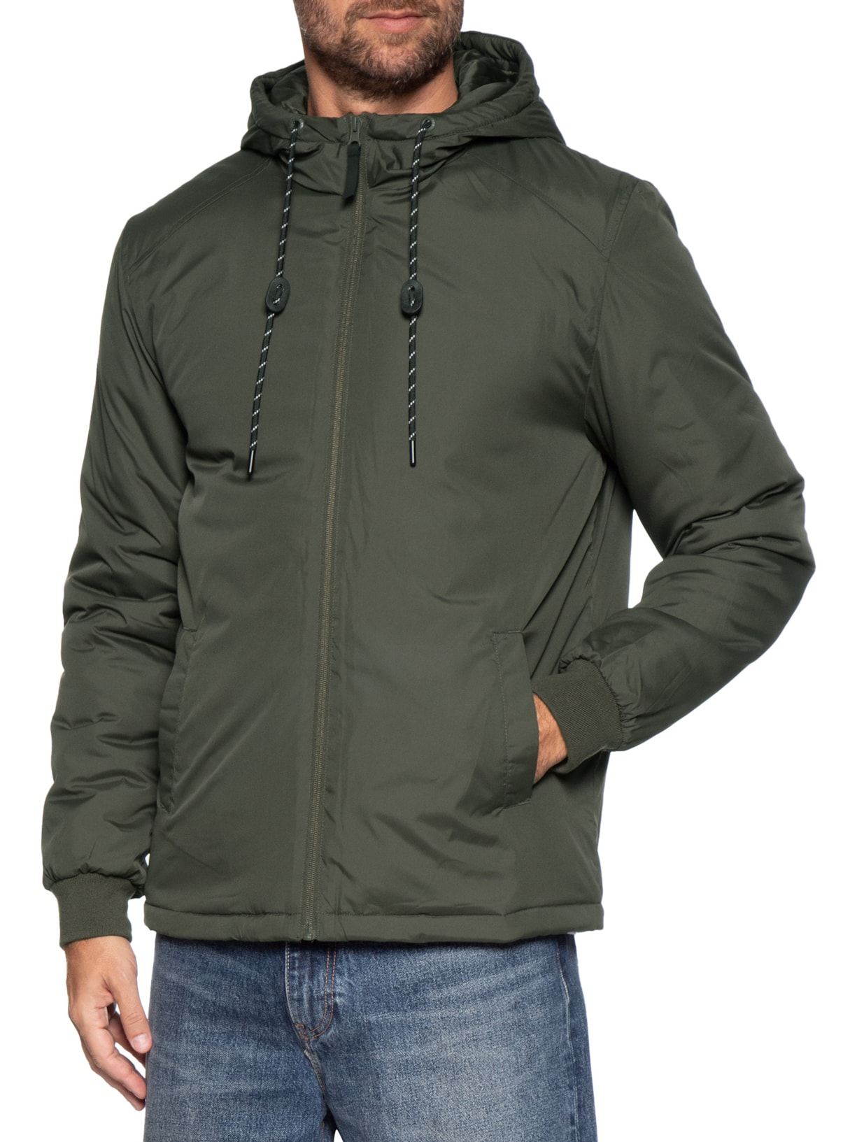 Jaqueta Puffer Masculina Acolchoada Cinza Hering