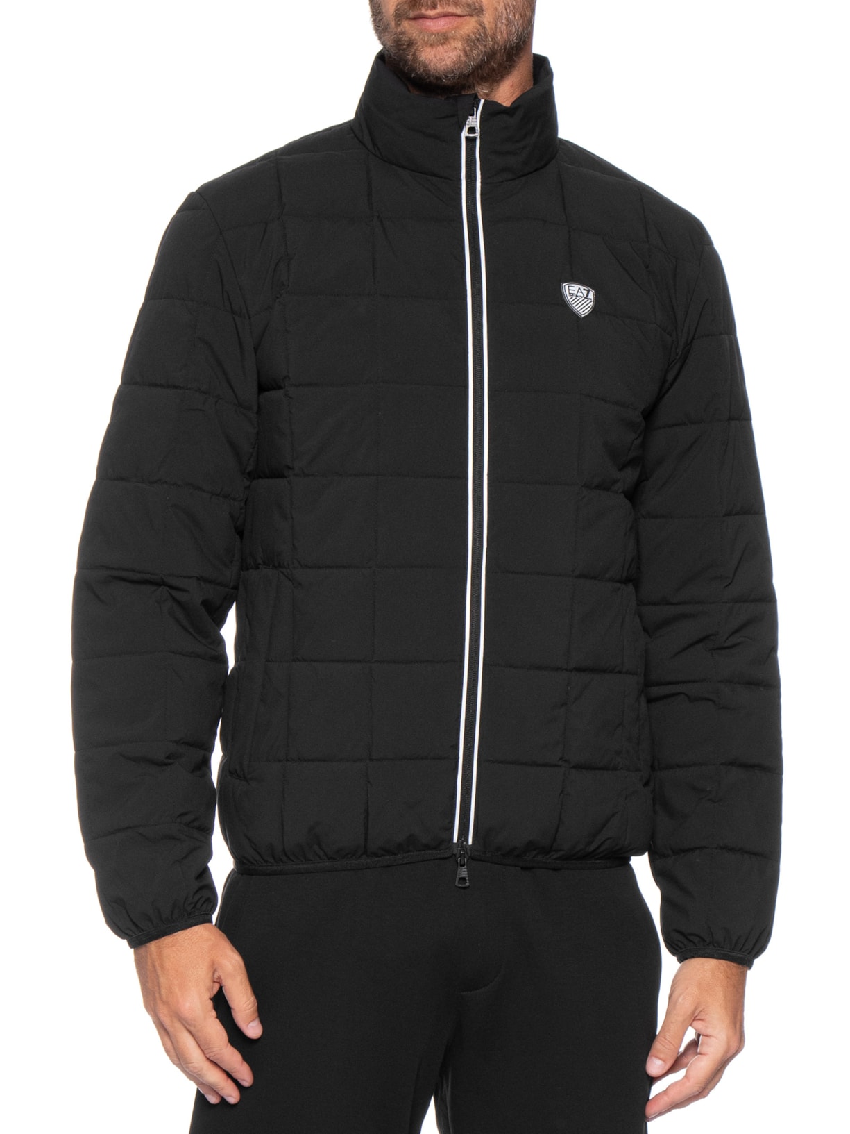 Jaqueta Puffer Masculina Brasão Train Premium Thermore Preto Ea7 Emporio Armani