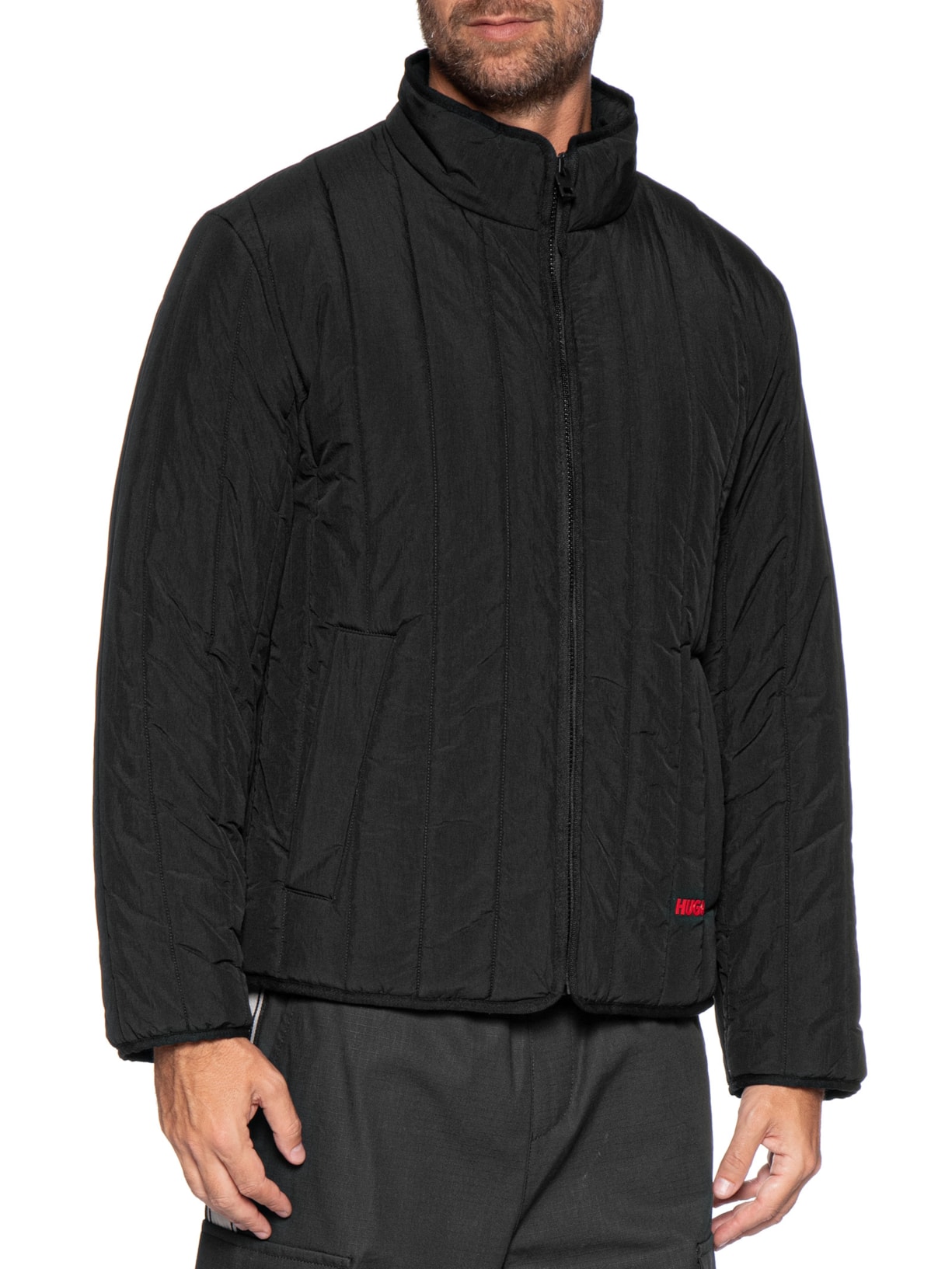 Jaqueta Puffer Masculina Logo Detail Brenoto2611 – Preto Hugo