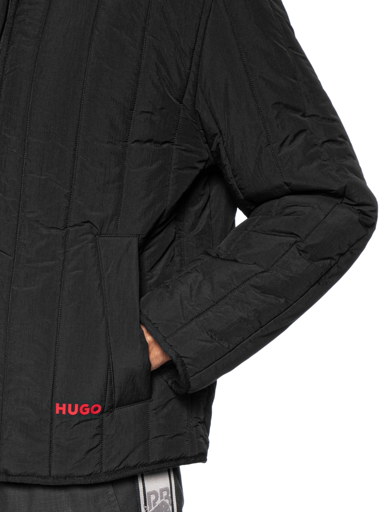 Jaqueta Puffer Masculina Logo Detail Brenoto2611 – Preto Hugo