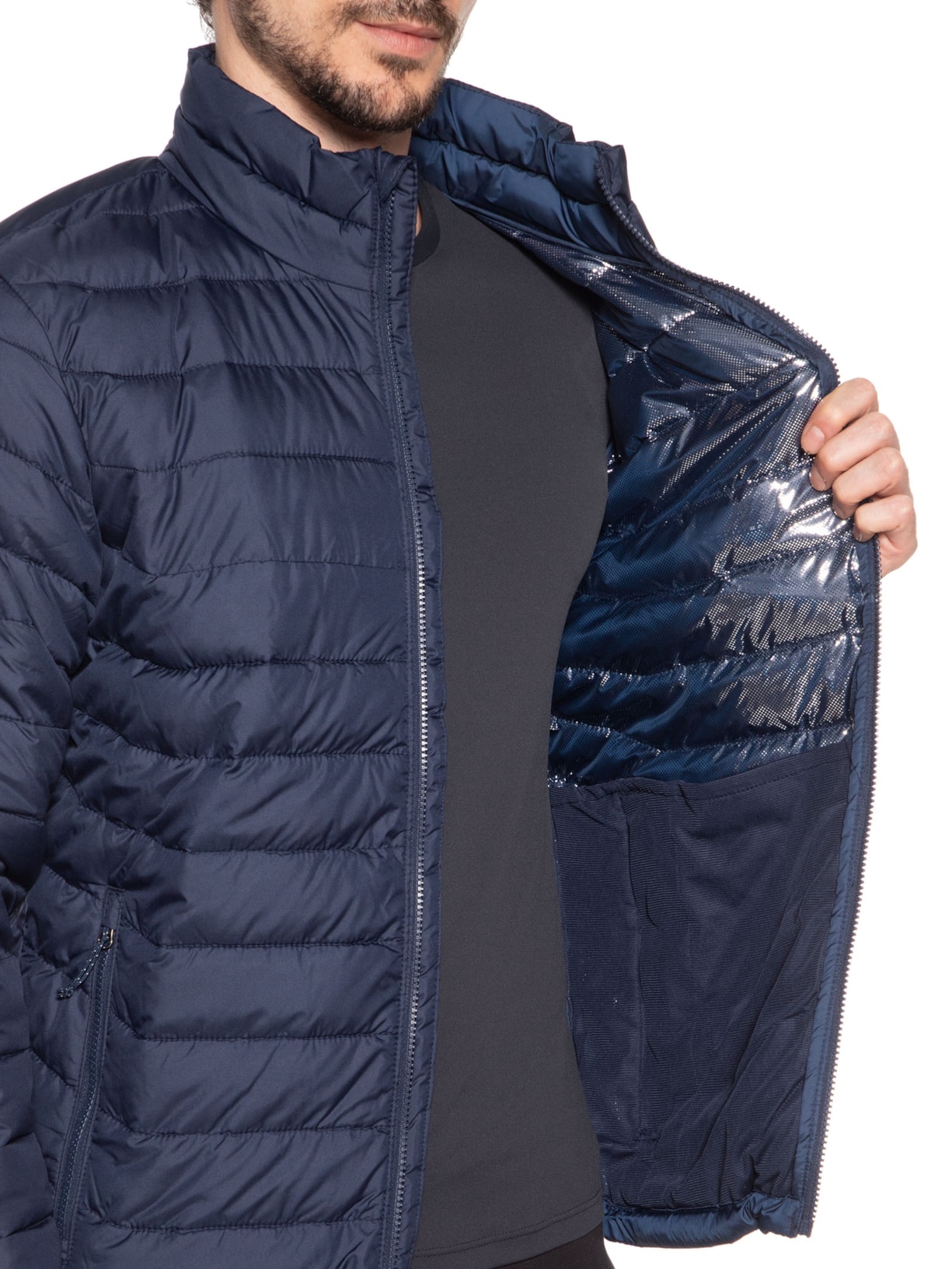 Jaqueta Puffer Masculina Powder Lite II Omni-heat Reflective Azul Columbia