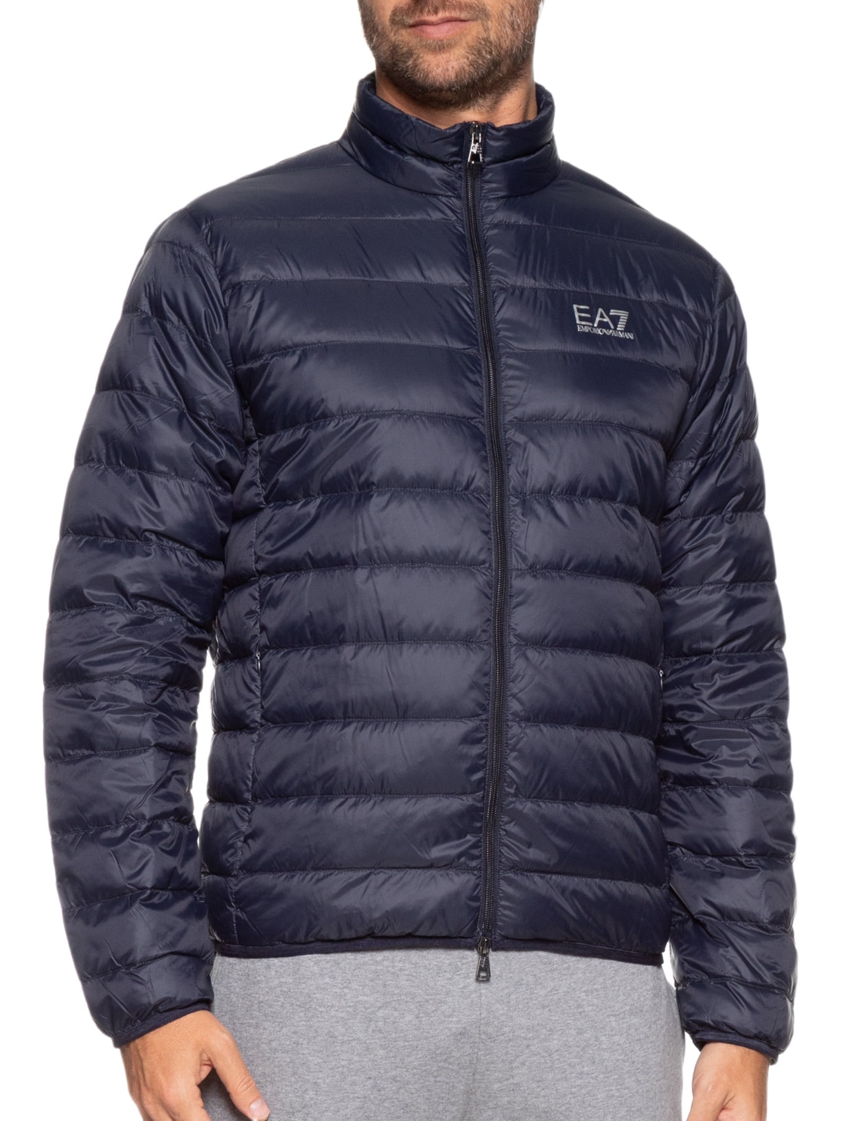 Jaqueta Puffer Masculina Train Core Down Light Azul Ea7 Emporio Armani