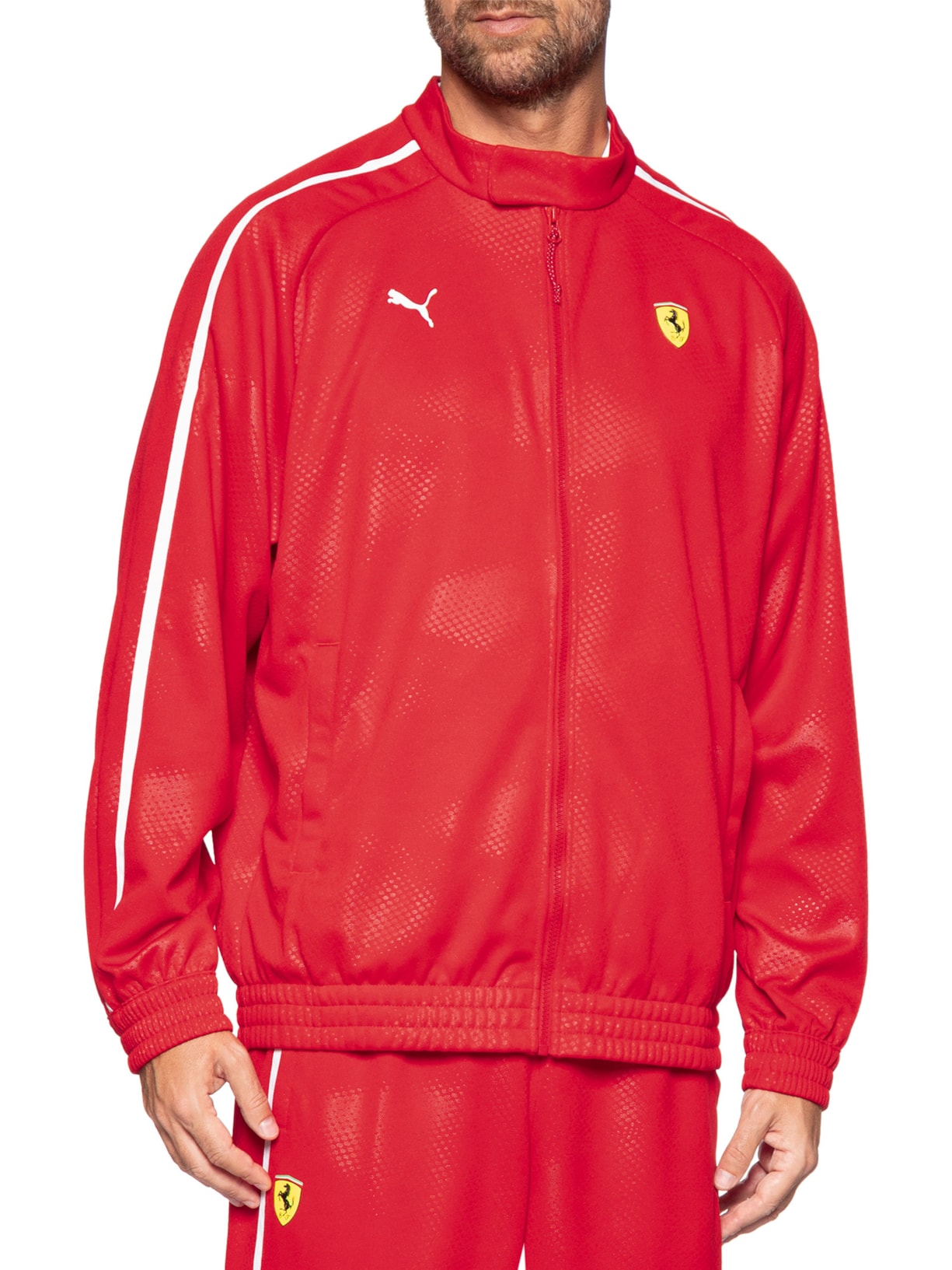 Jaqueta Scuderia Ferrari T7 Oversized TR Masculina Vermelho Puma