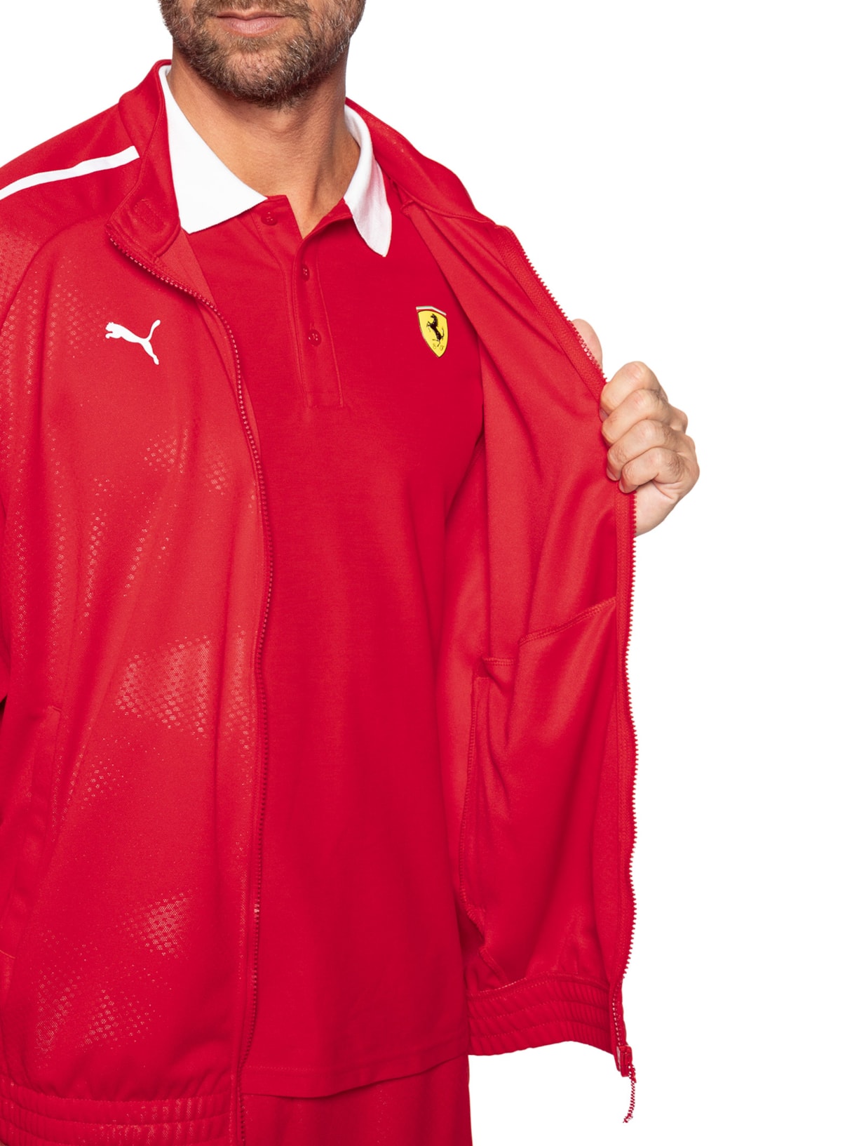 Jaqueta Scuderia Ferrari T7 Oversized TR Masculina Vermelho Puma