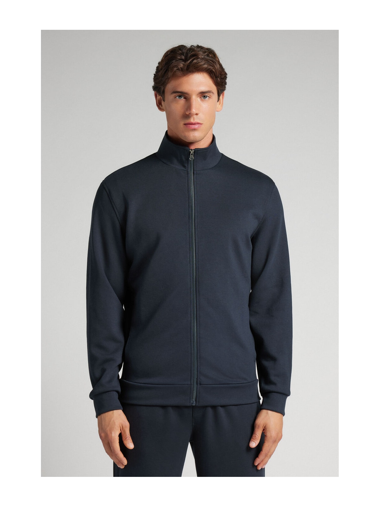 Jaqueta Técnica Efeito Soft Touch Com Zíper Azul Intimissimi