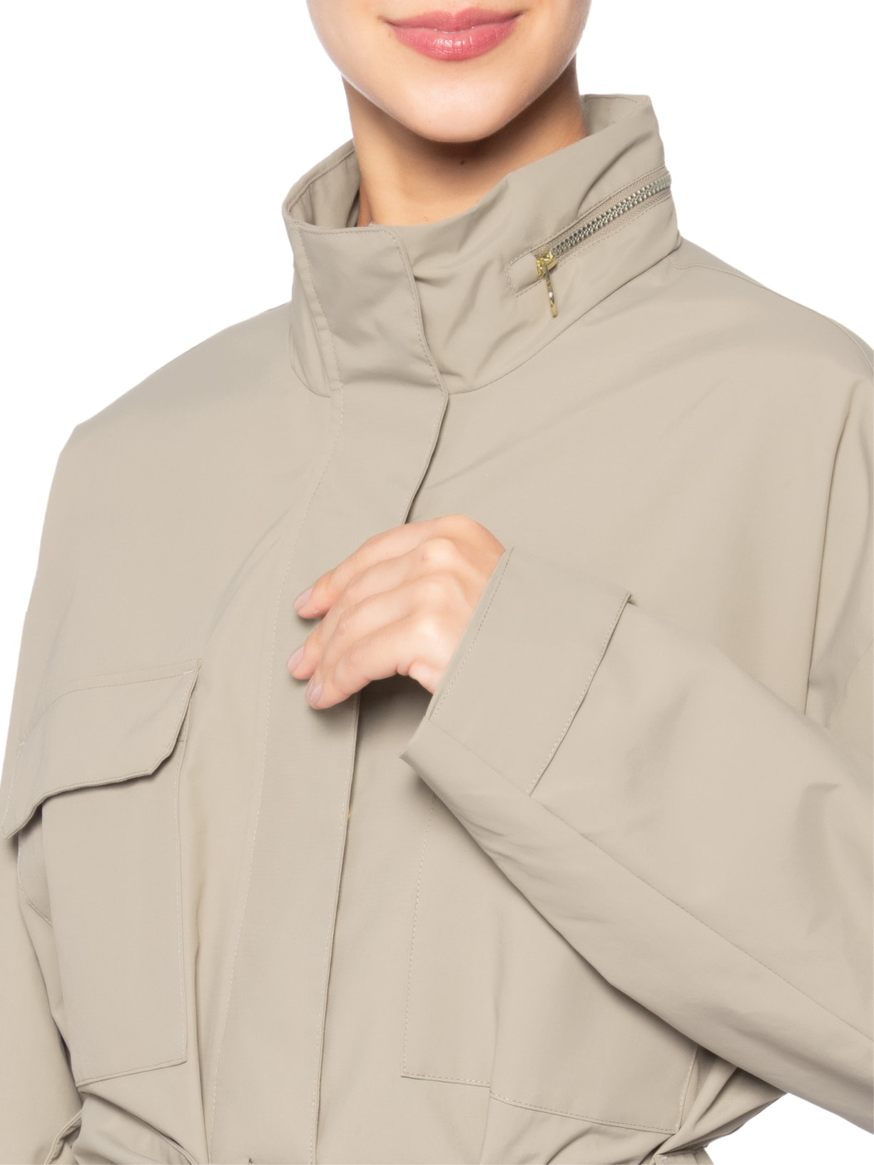 Jaqueta Train Costa Smeralda W Caban Feminina – Bege Ea7 Emporio Armani