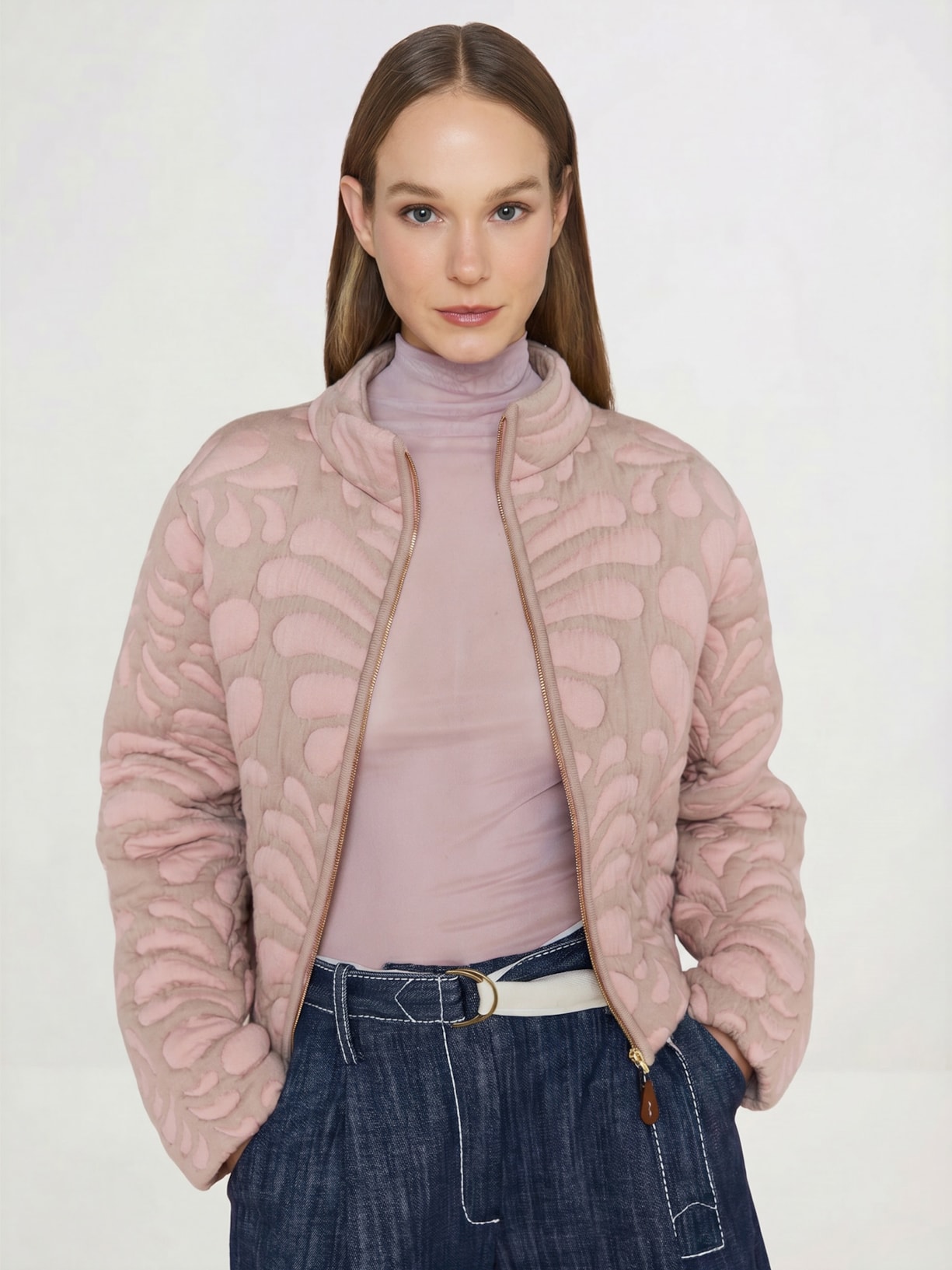 Jaqueta Tricot Florence I26 Rosa Mixed