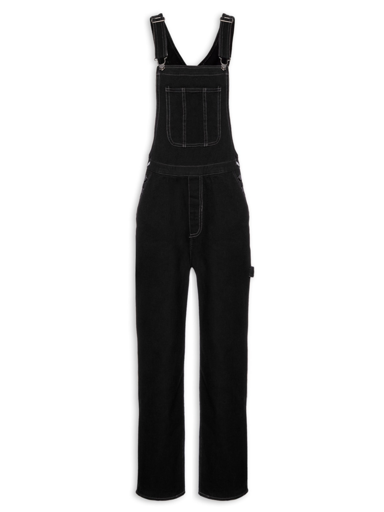 Jardineira Feminina Com Bolso Frontal - Preto