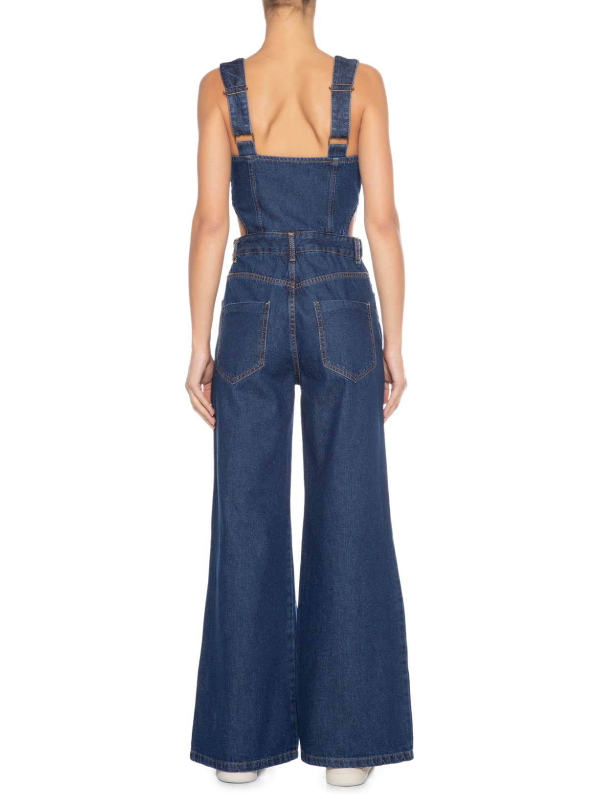 Jardineira Feminina Jeans Busto Marcado Azul Dress To