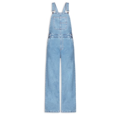Jardineira Feminina Jeans Oversized - Azul