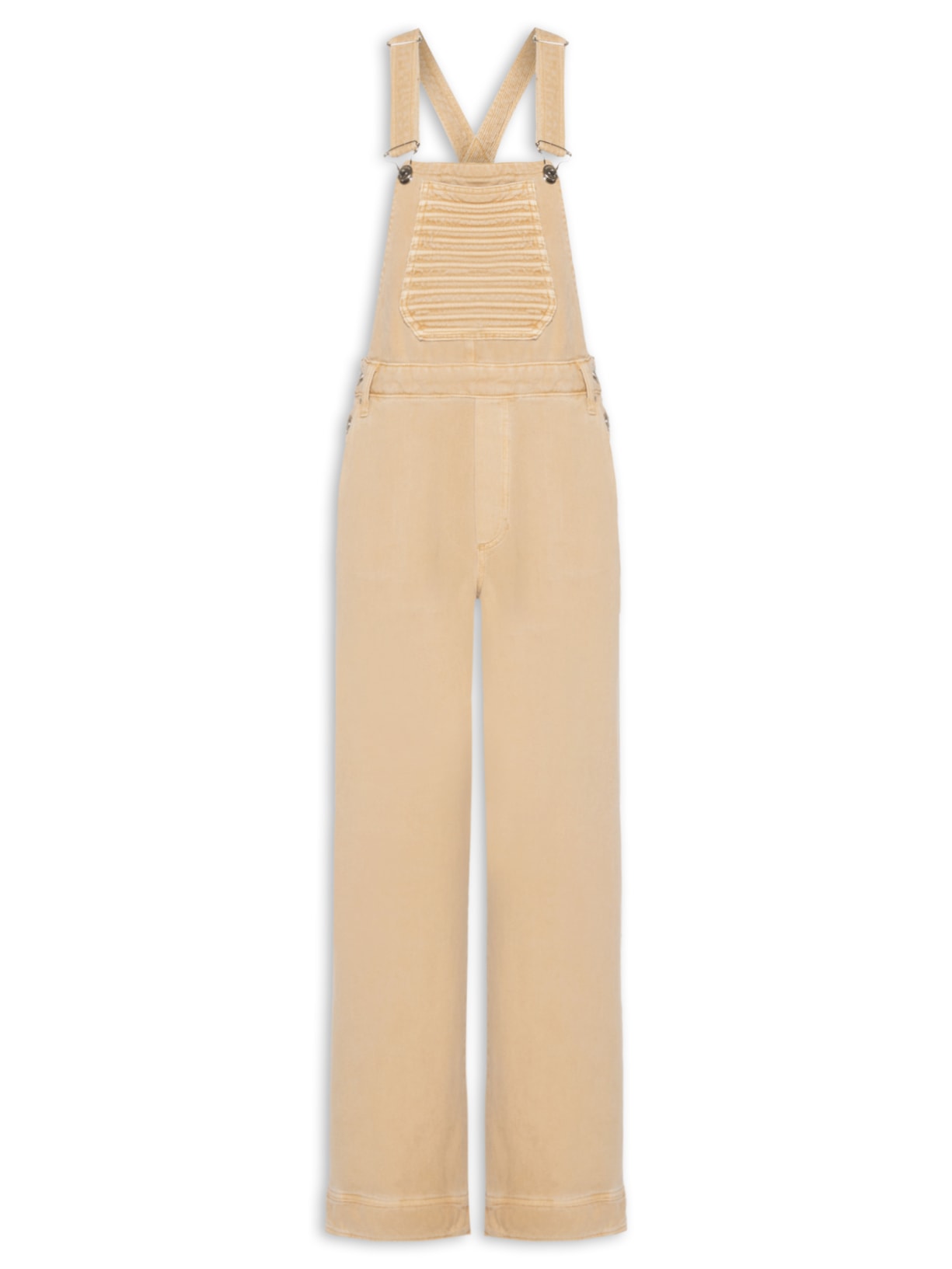 Jardineira Feminina Sarja Bege Animale Jeans